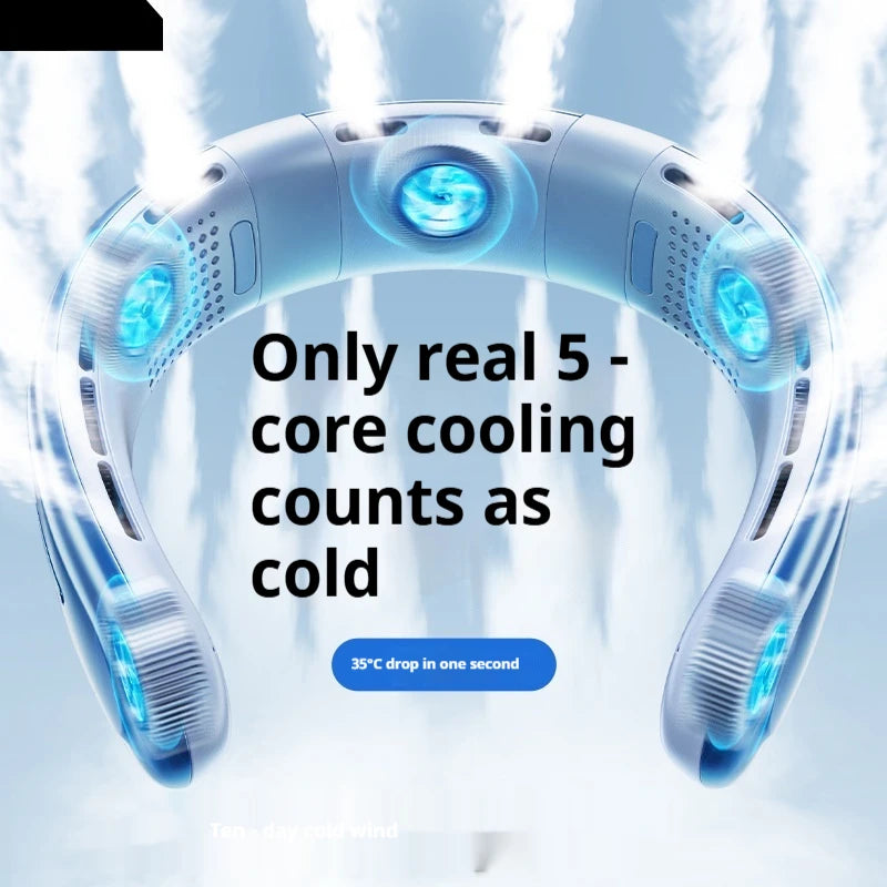 Portable Neck Fan – Rechargeable Hands-Free Personal Cooling Fan, 3 Speeds