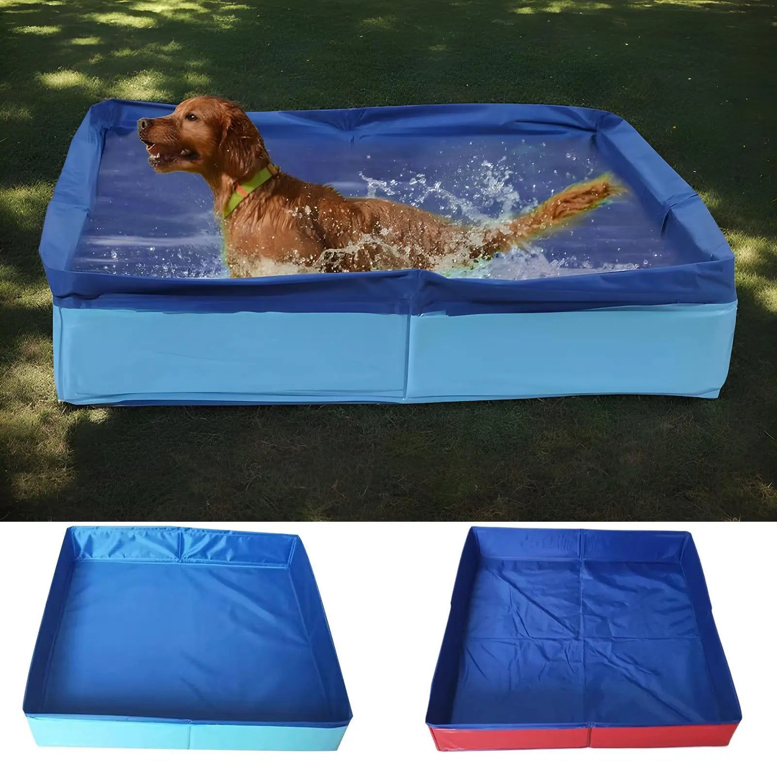 Foldable Dog Pool – Non-Inflatable PVC Pet Bath & Paddling Pool for Dogs & Cats