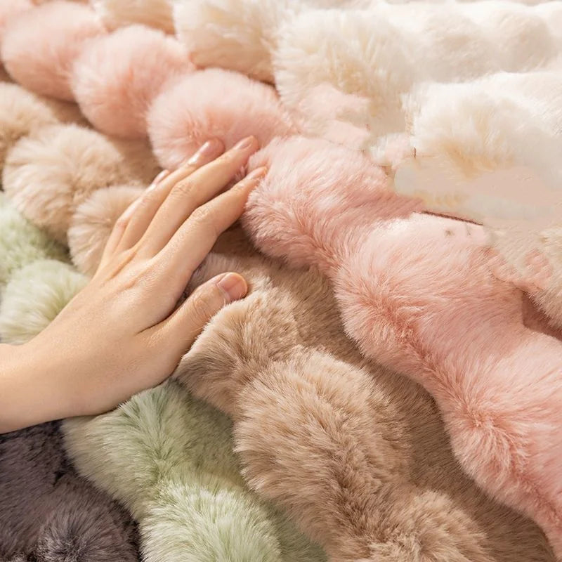 Plush Rabbit-Feel Sofa Cover