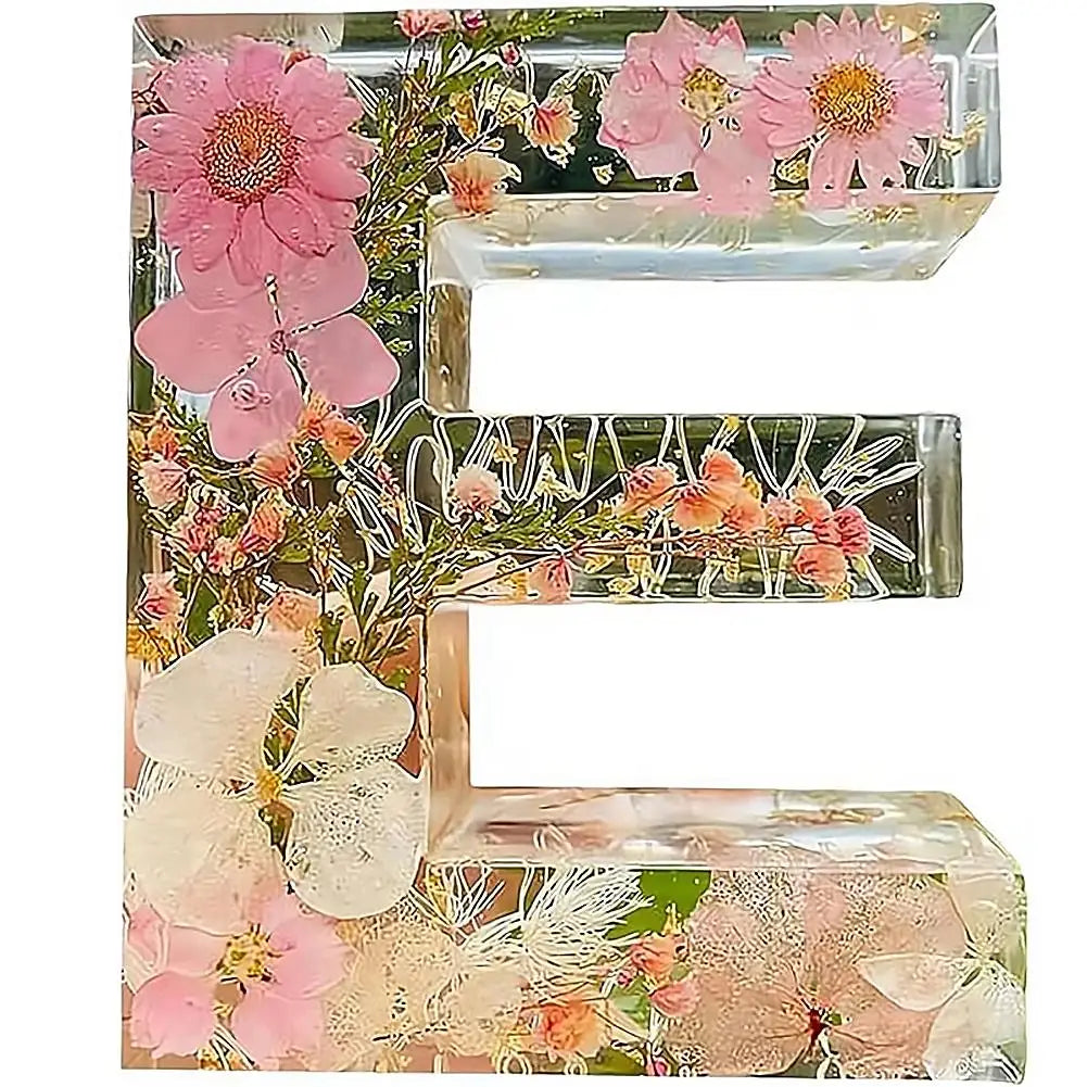 Personalised Floral LED Letter Light, Real Dried Flowers