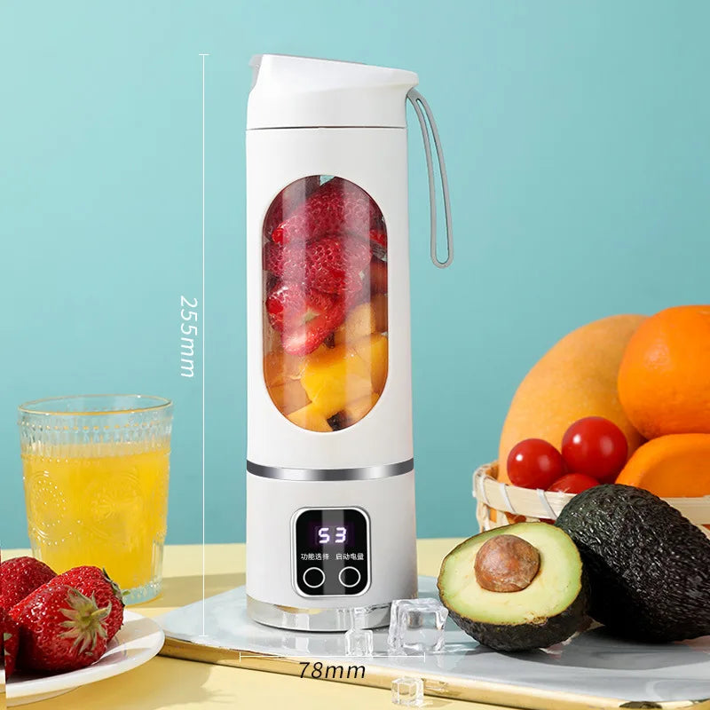 Portable Blender – 450ml Rechargeable Juicer Cup with Digital Display