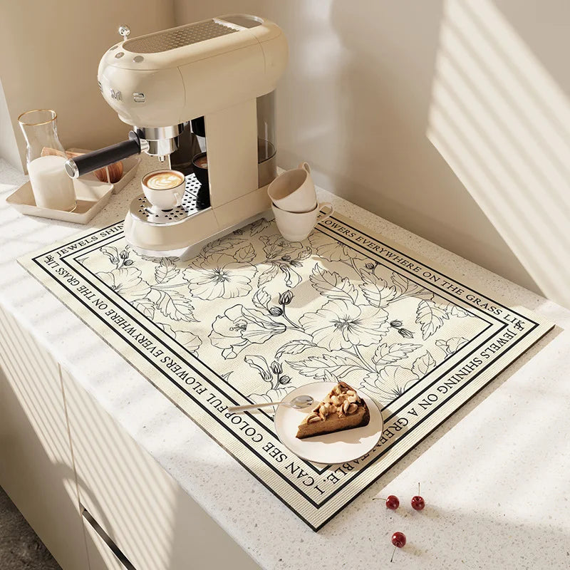 EarthDri – Quick-Dry Diatomite Draining Mat for Kitchen & Bar