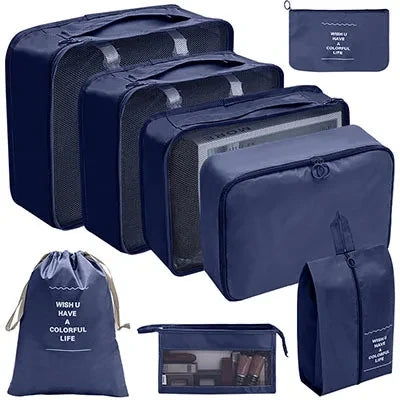 Travel Packing Cubes Set – Foldable Oxford Luggage Organisers for Suitcases