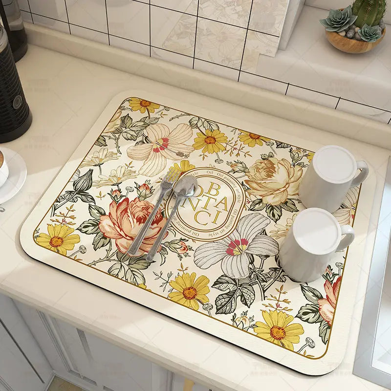 EarthDri – Quick-Dry Diatomite Draining Mat for Kitchen & Bar