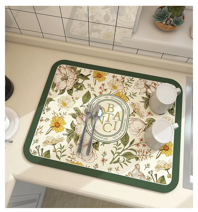 EarthDri – Quick-Dry Diatomite Draining Mat for Kitchen & Bar
