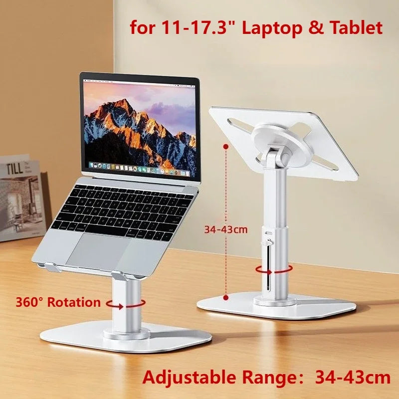Adjustable Metal Laptop Riser Stand – Foldable Aluminium & Steel Desk Holder