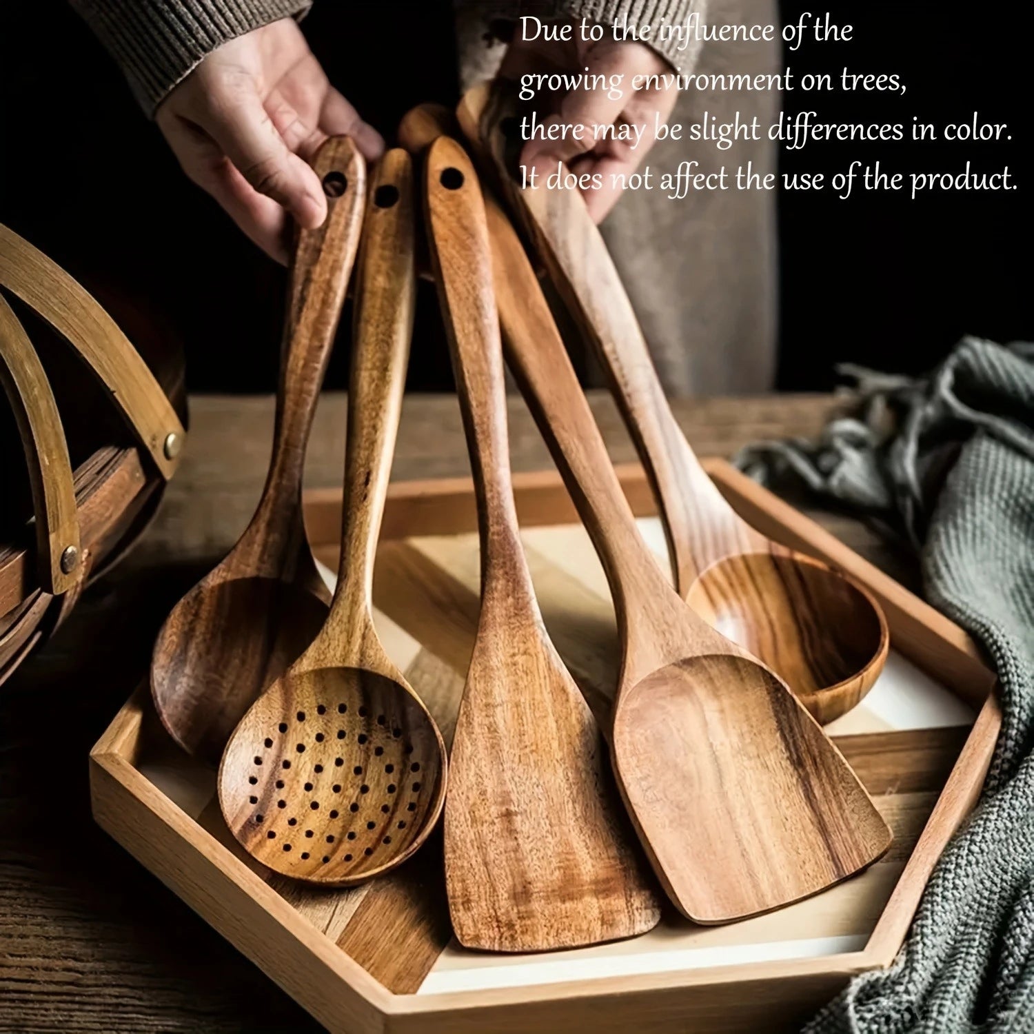 TimberChef – 5-Piece Wooden Kitchen Utensil Set for Non-Stick Pans