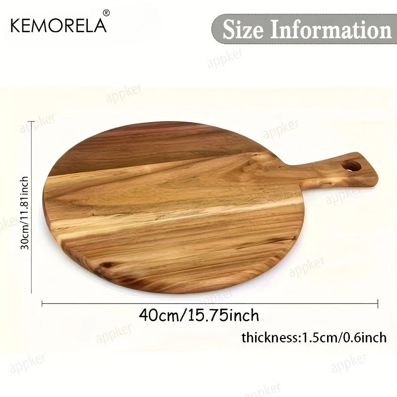 Acacia Wood Cutting & Serving Board – Handled Chopping Board for Meat, Bread & Cheese