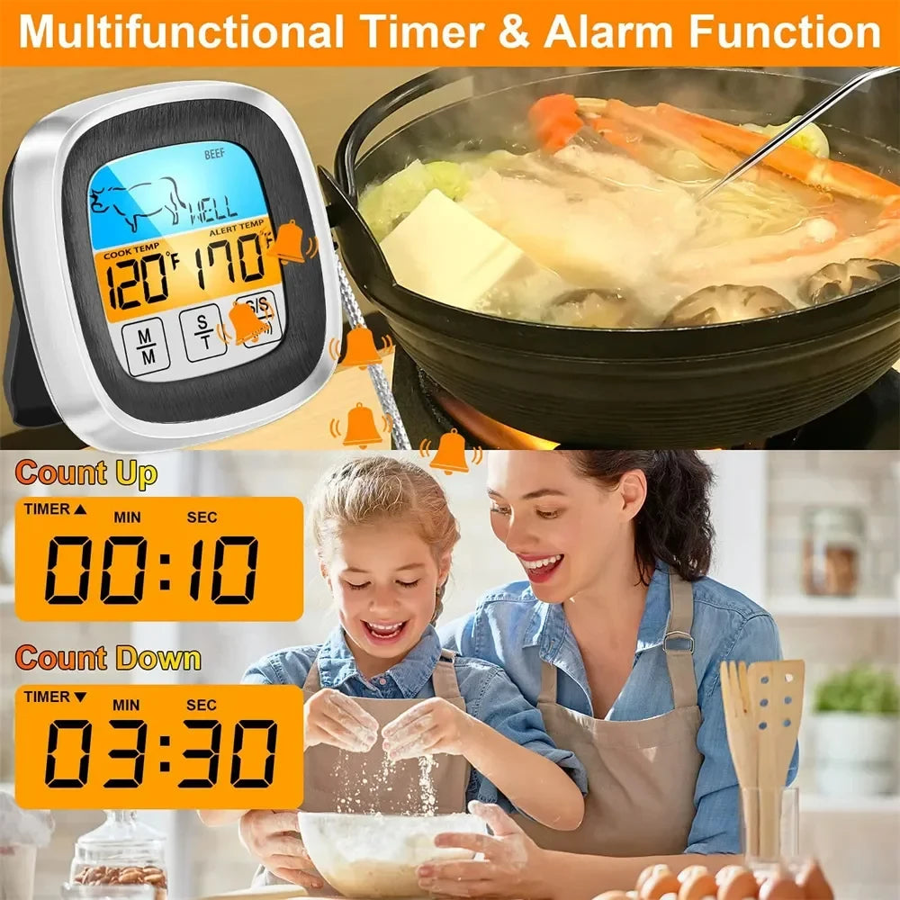 Digital Kitchen Thermometer – Instant-Read Probe for Meat, BBQ & Baking