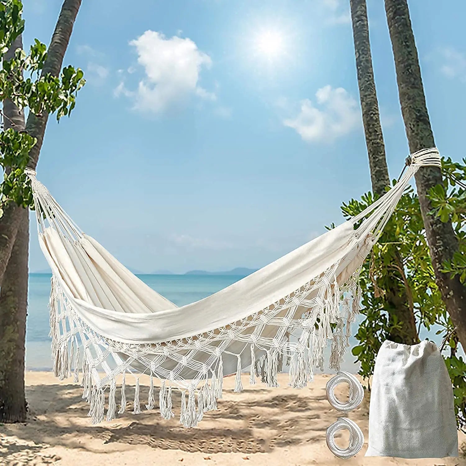 Macrame Fringe Hammock Boho Balcony Hammock Handmade Tassels Hammock 2 Person Double Hammock for Home Outdoor Backyard Beach | e4a06ce7-8ab3-4117-81a8-56b136e80b22,1636cdbd-953f-403f-ae72-37ef13df2ead,bd5f821f-3009-4ebf-aff2-71b66eb050aa,819ceb91-5f01-4c9e-9d9f-2dcf698143fb