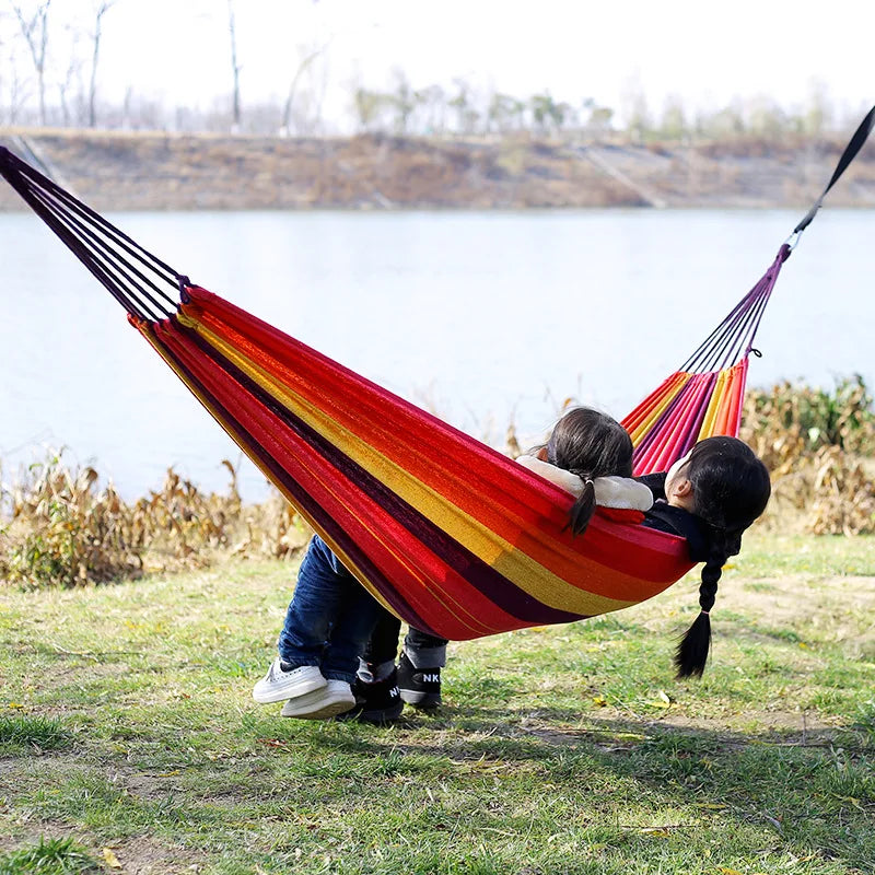 New Creative Canvas Single Hammock Outdoor Courtyard Sleeping Hammock Camping Indoor Children'S Swing Thick Striped Hammock | 33774348-d61b-4df8-9b51-9bc24304c908,1660abaa-bdef-4983-8352-29383ecc69aa,bf13aeeb-6e59-480c-a214-8464b5478f6b,445c6aa8-eba1-4bcc-99ed-611e4460b59f,5065b109-d20a-4f69-9701-17f8fcb476a9,cbd47a99-d97a-4510-9e92-9673859b038a,0075397f-5a37-4ba2-bcd6-d8db8c36000b
