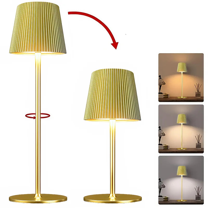 Wireless Ambient Decorative Night Light Rechargeable Table Lamp Touch-Adjustable LED Desk Lamp Suitable for Living Room/Bedroom
