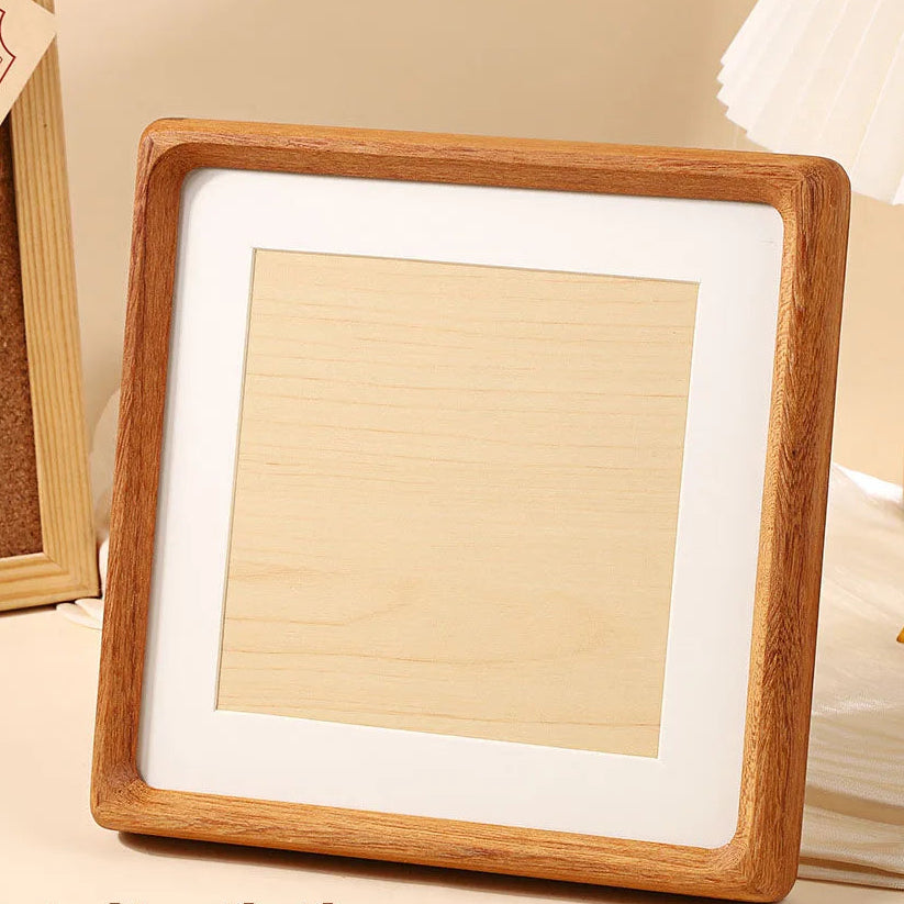 Square Teakwood Photo Frame High-Grade 10X10Cm 20X20Cm 25X25Cm Wedding Picture Frame Stand for Pictures Home Desktop Decor Gift