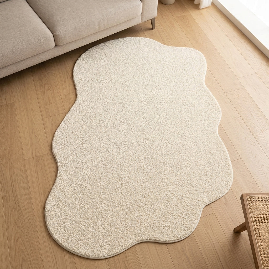 Cream Irregular Area Rug – Pact lifestyle image