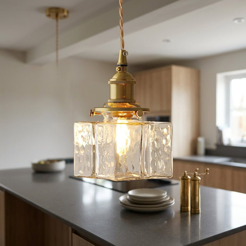 Brass and Glass Geometric Pendant – Pact lifestyle image