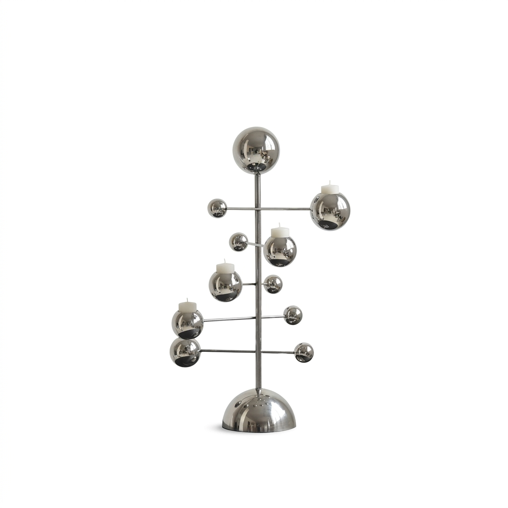 Chrome Metal Candelabra – Pact studio image