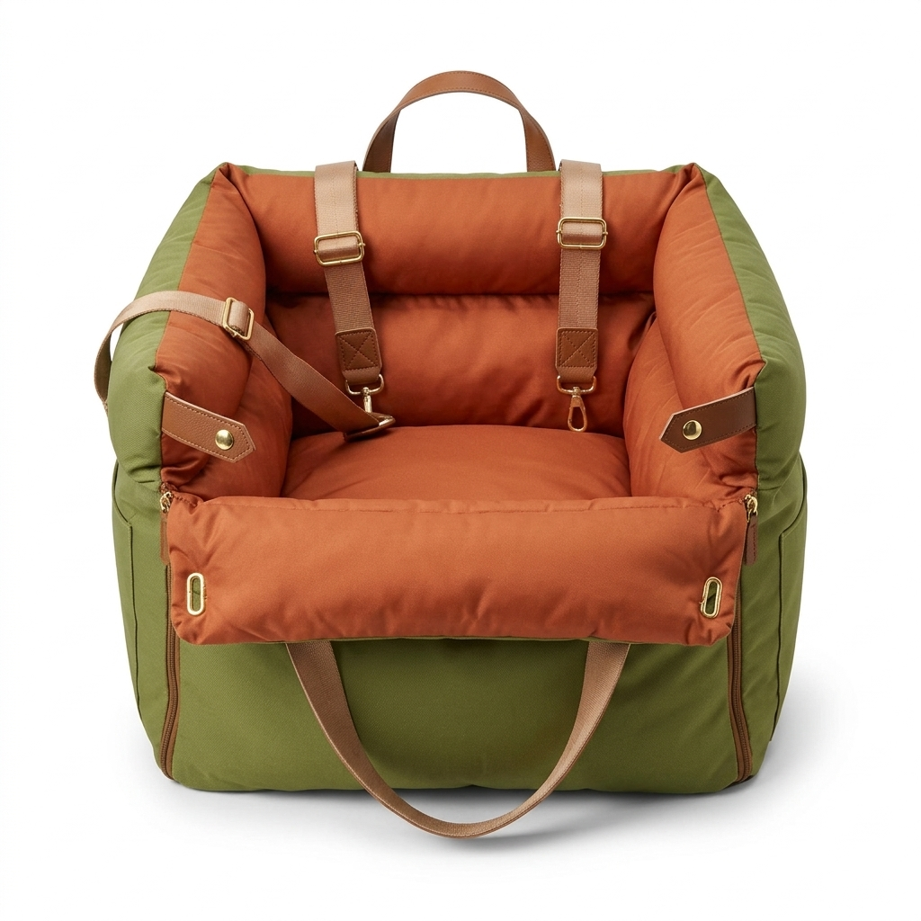Faux Leather Dog Car Booster Seat | 1005007809602341-Green-55x50x45 cm,1005007809602341-Gray-55x50x45 cm,1005007809602341-Light Grey-55x50x45 cm