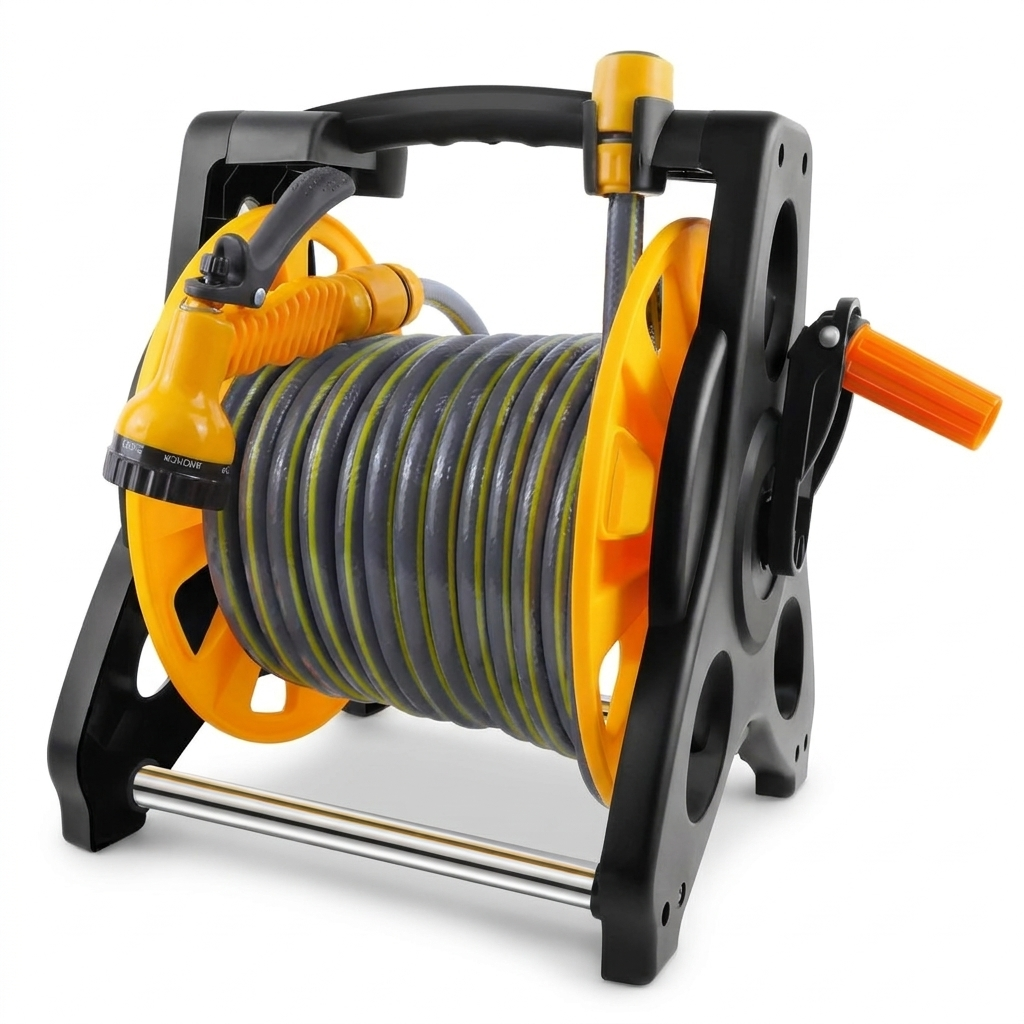 Garden hose reel set