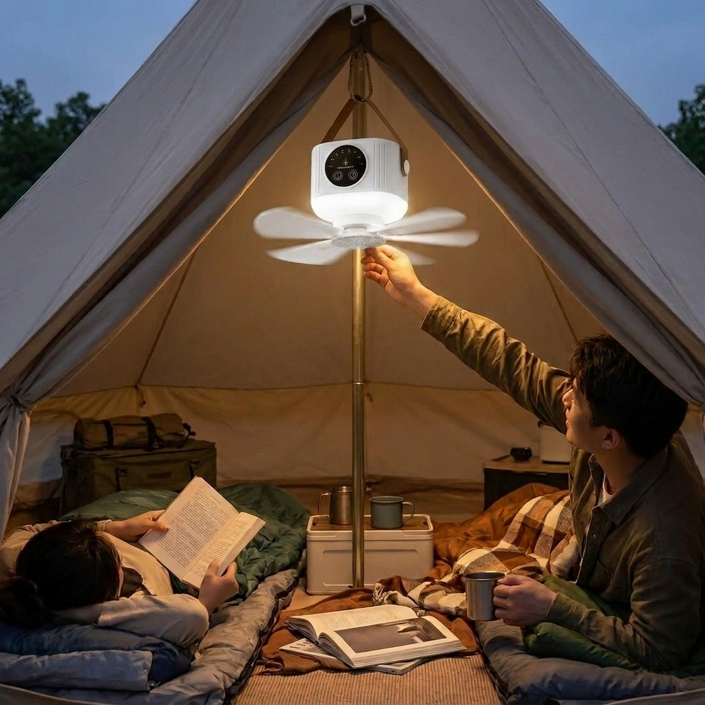 Hanging fan white