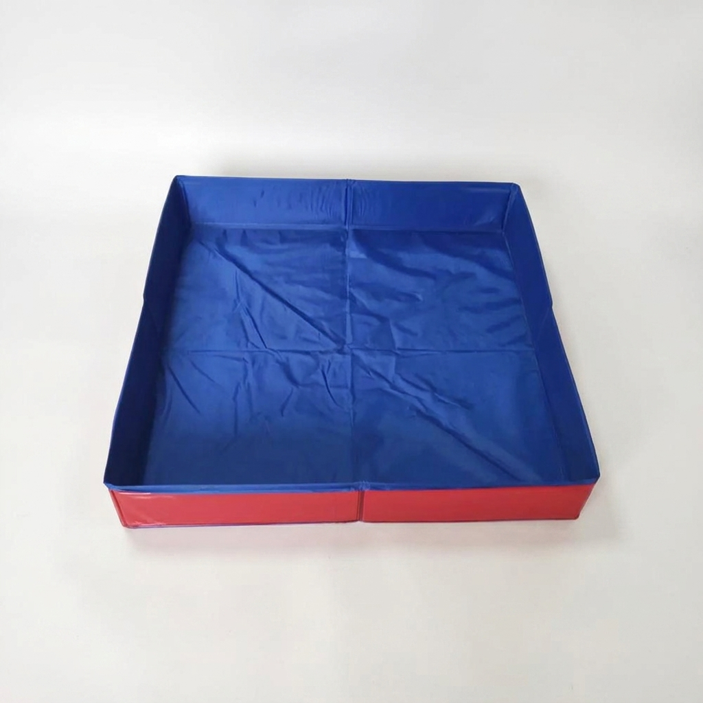 Round foldable dog pool red