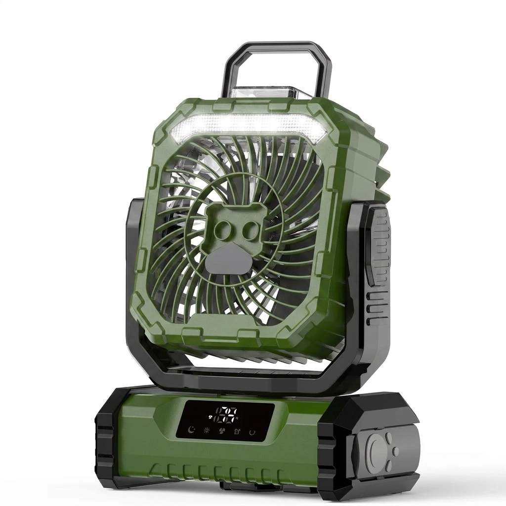 Portable misting camping fan