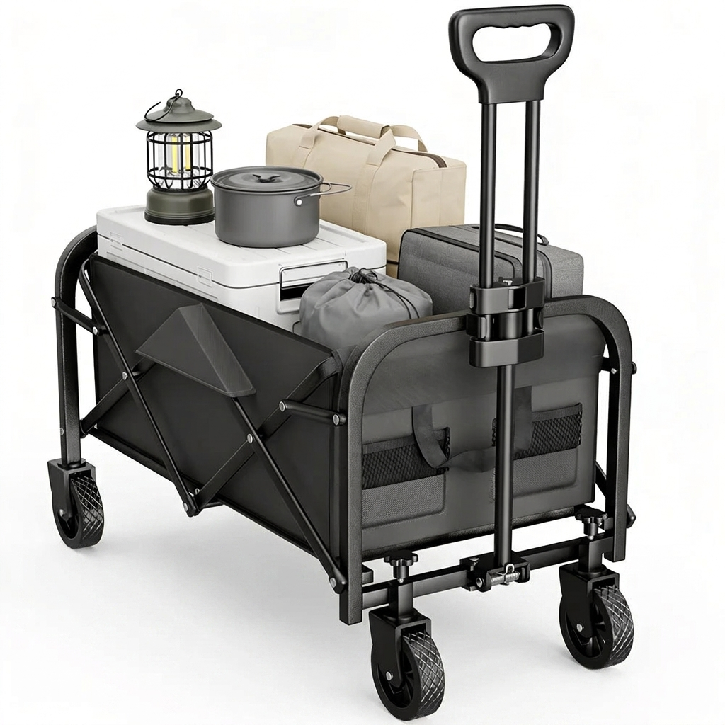 Foldable camping wagon cart
