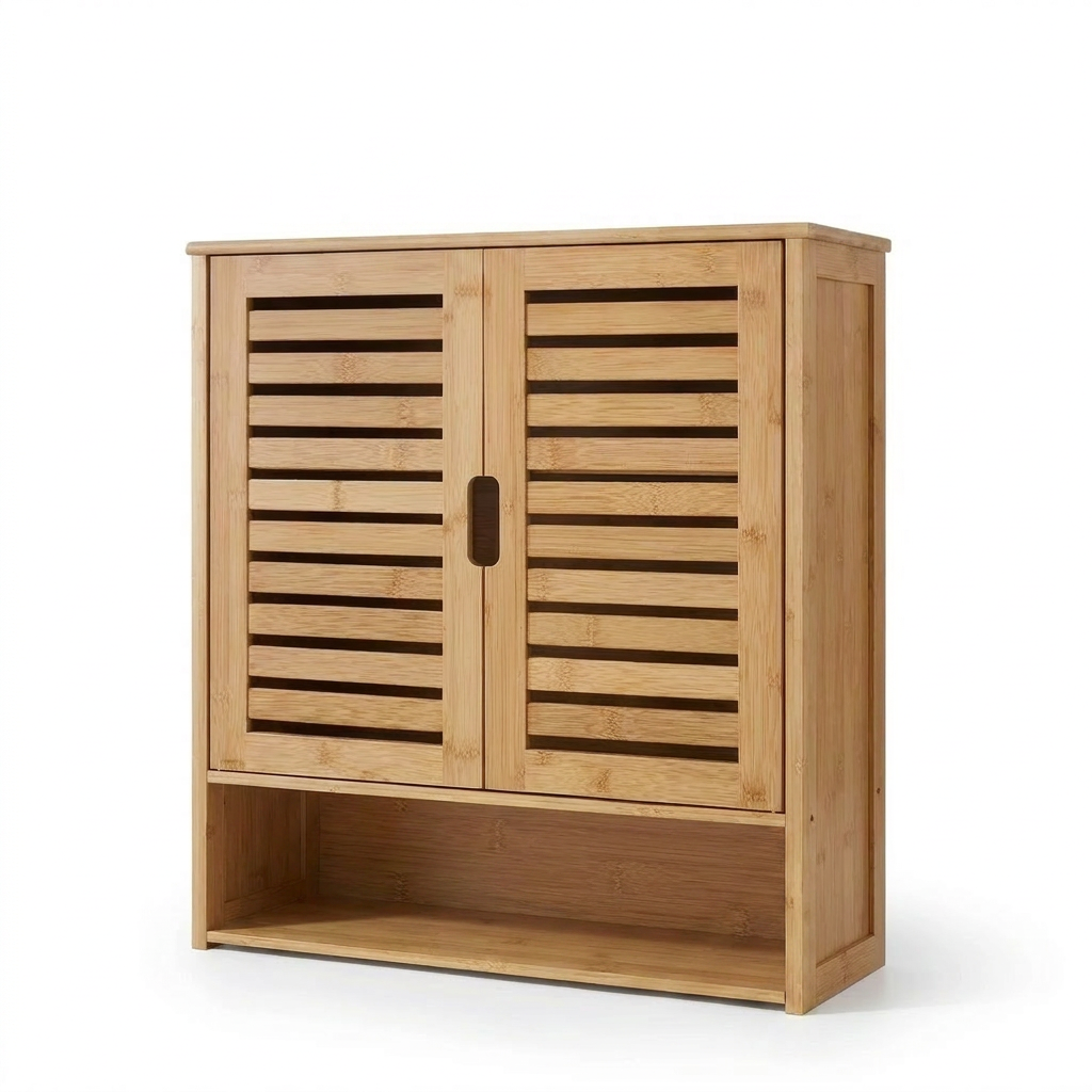 Bamboo wall cabinet wood