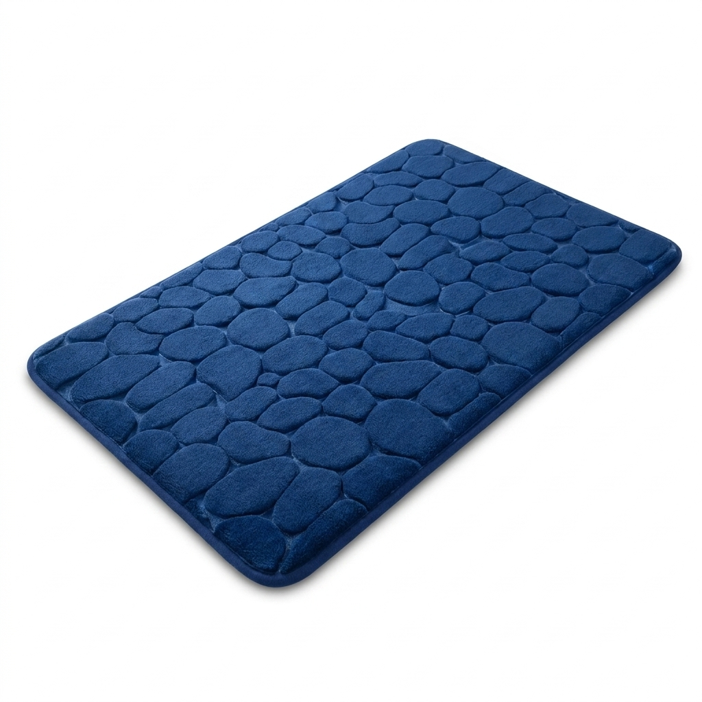 Cobblestone Bath Mat Blue