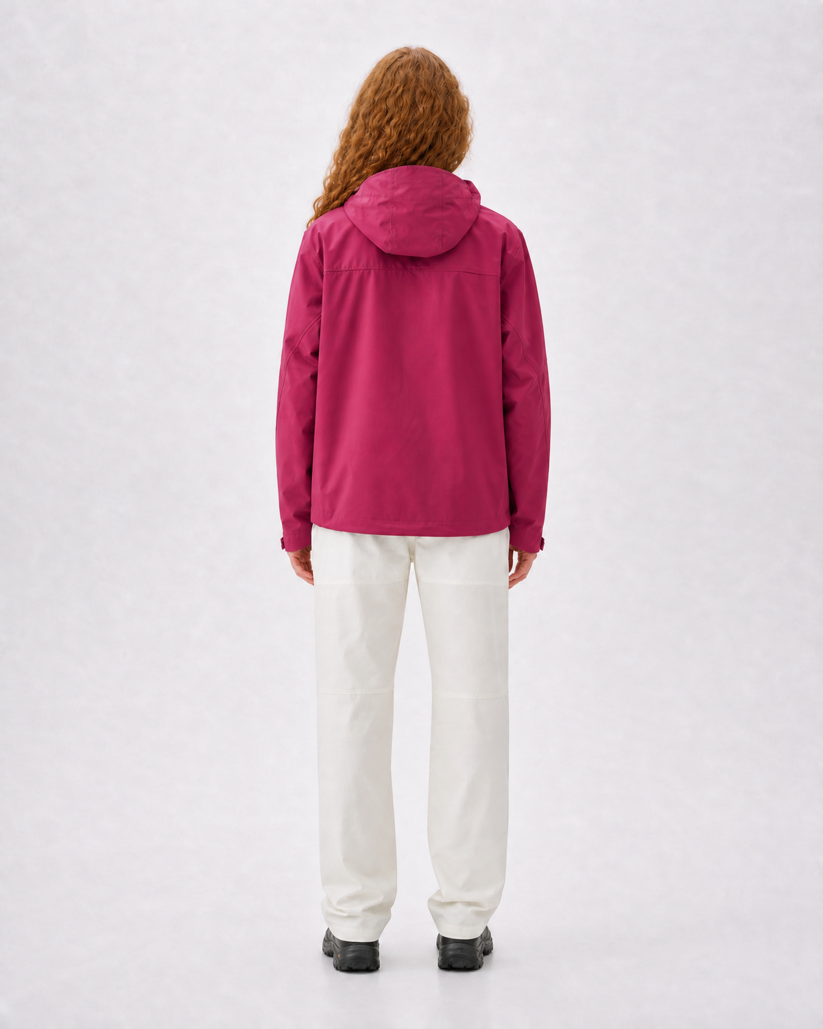 Pact Unisex Water-Repellent Hooded Windbreaker in Pink, back # Colour_Pink