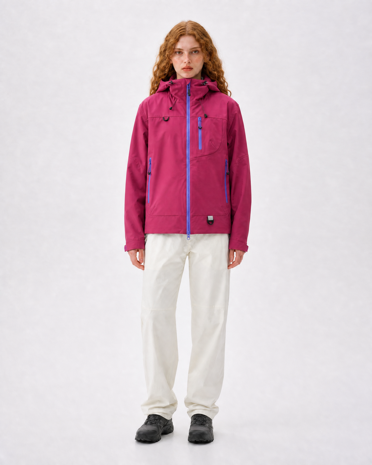 Pact Unisex Water-Repellent Hooded Windbreaker in Pink, front # Colour_Pink