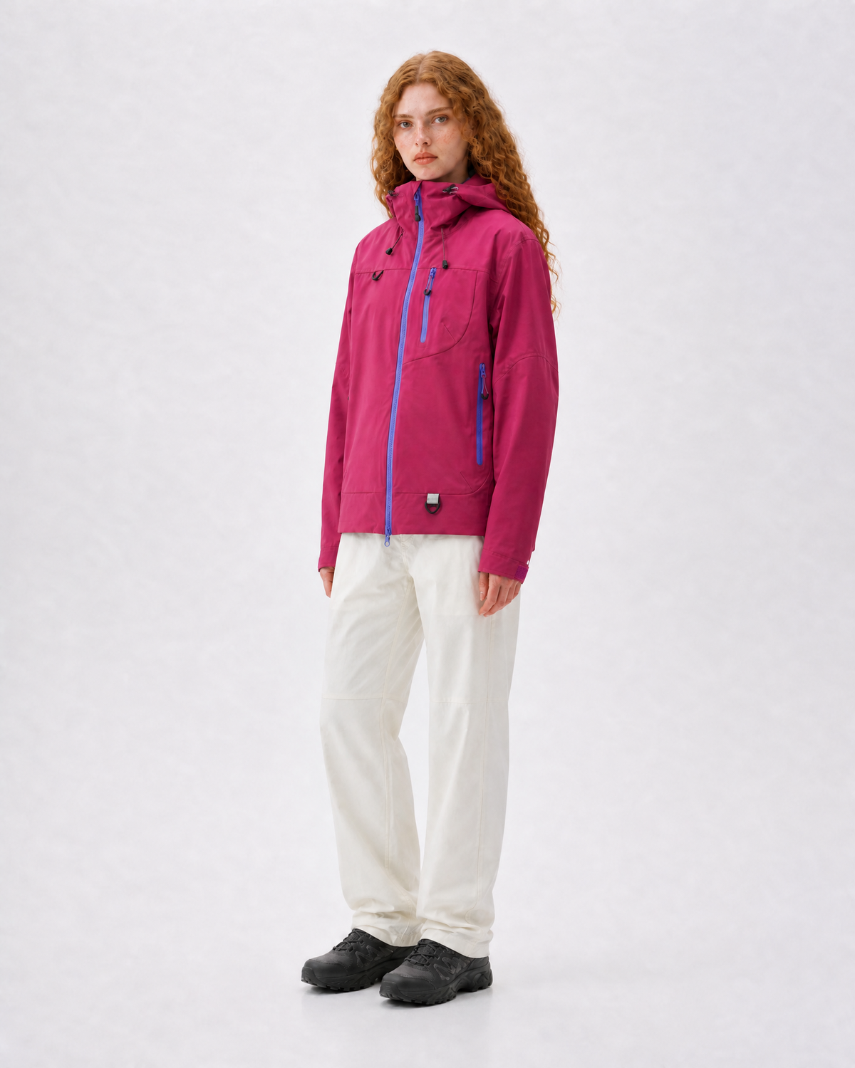 Pact Unisex Water-Repellent Hooded Windbreaker in Pink, three-quarter # Colour_Pink