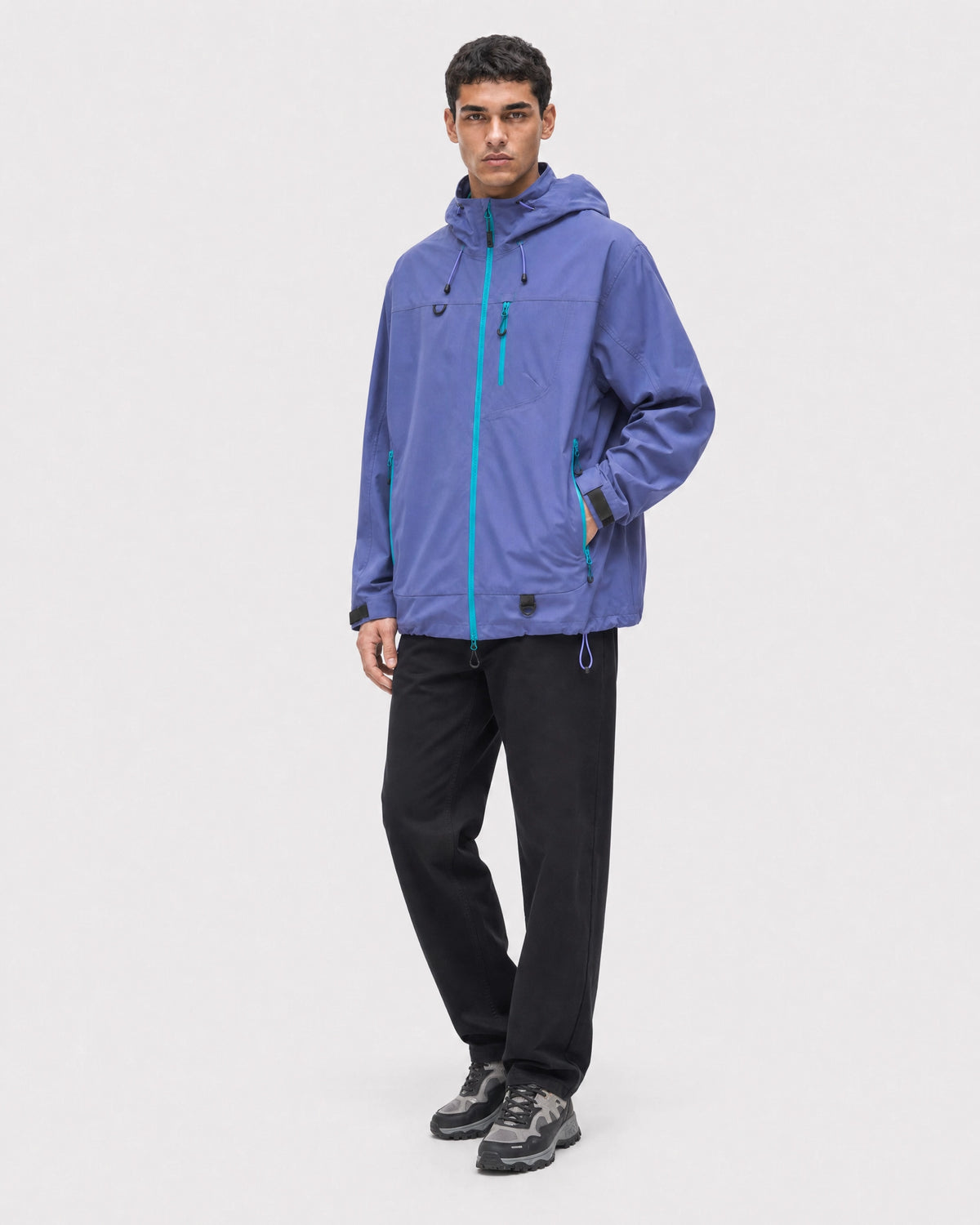 Pact Unisex Water-Repellent Hooded Windbreaker in Purple, relaxed # Colour_Purple