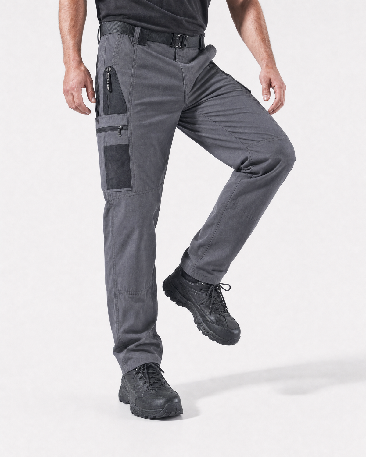 Pact men's water-repellent cargo work trousers — Grey (Style 2) # Colour_Grey