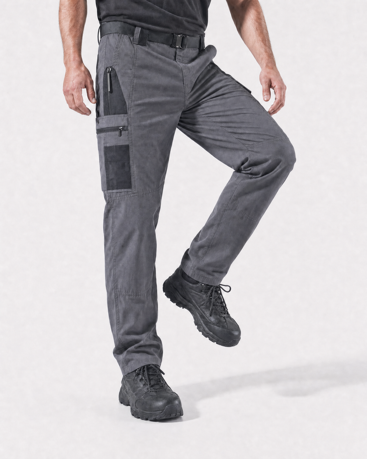 Pact men's water-repellent cargo work trousers — Grey (Style 2) # Colour_Grey