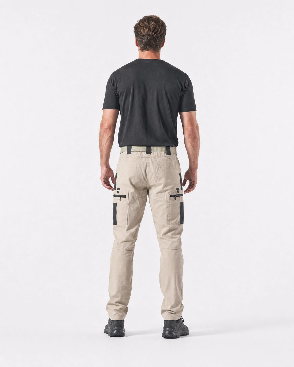 Pact men's water-repellent cargo work trousers — Khaki (Style 2) # Colour_Khaki