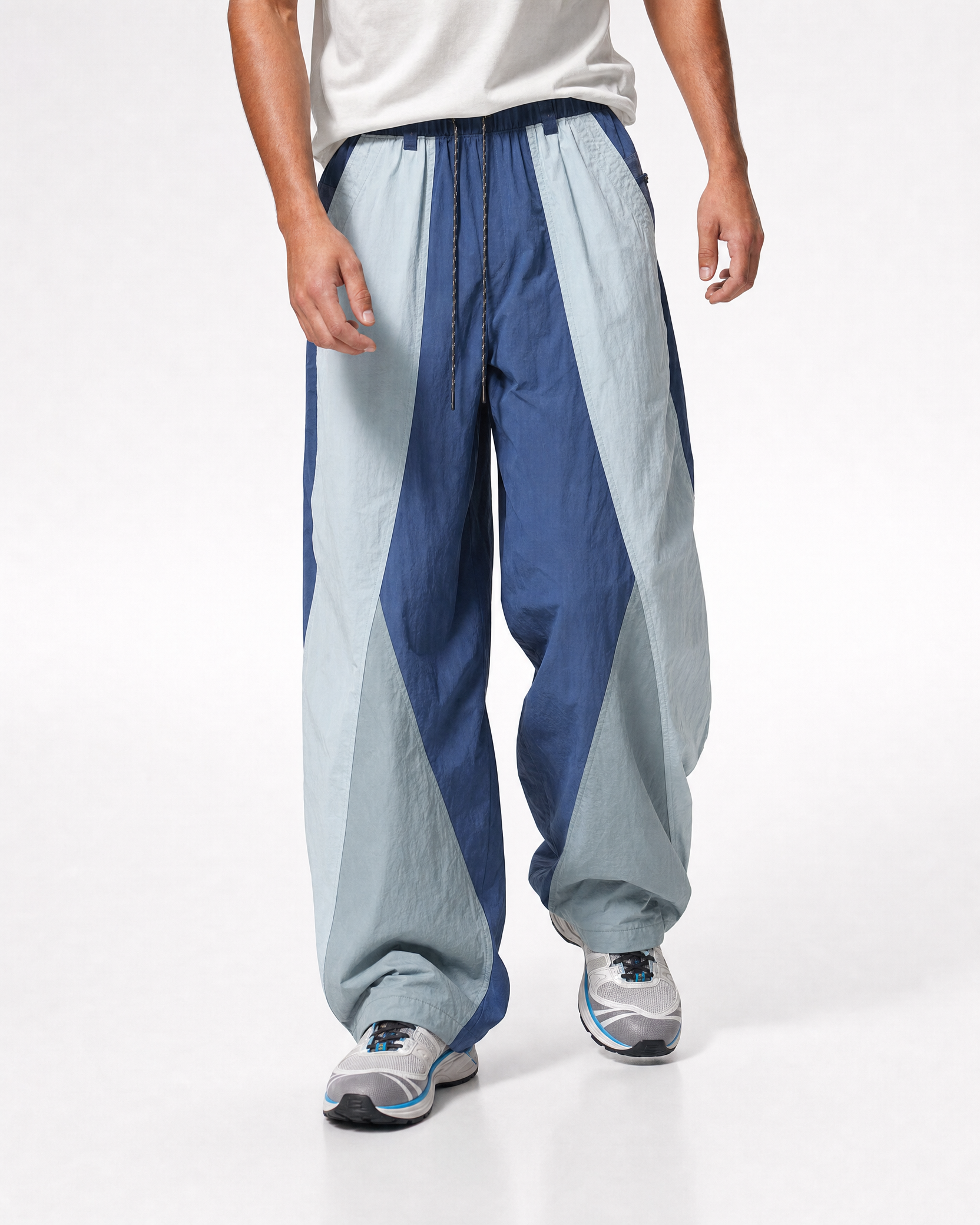 Pact wide-leg techwear cargo trousers — Blue # Colour_Blue