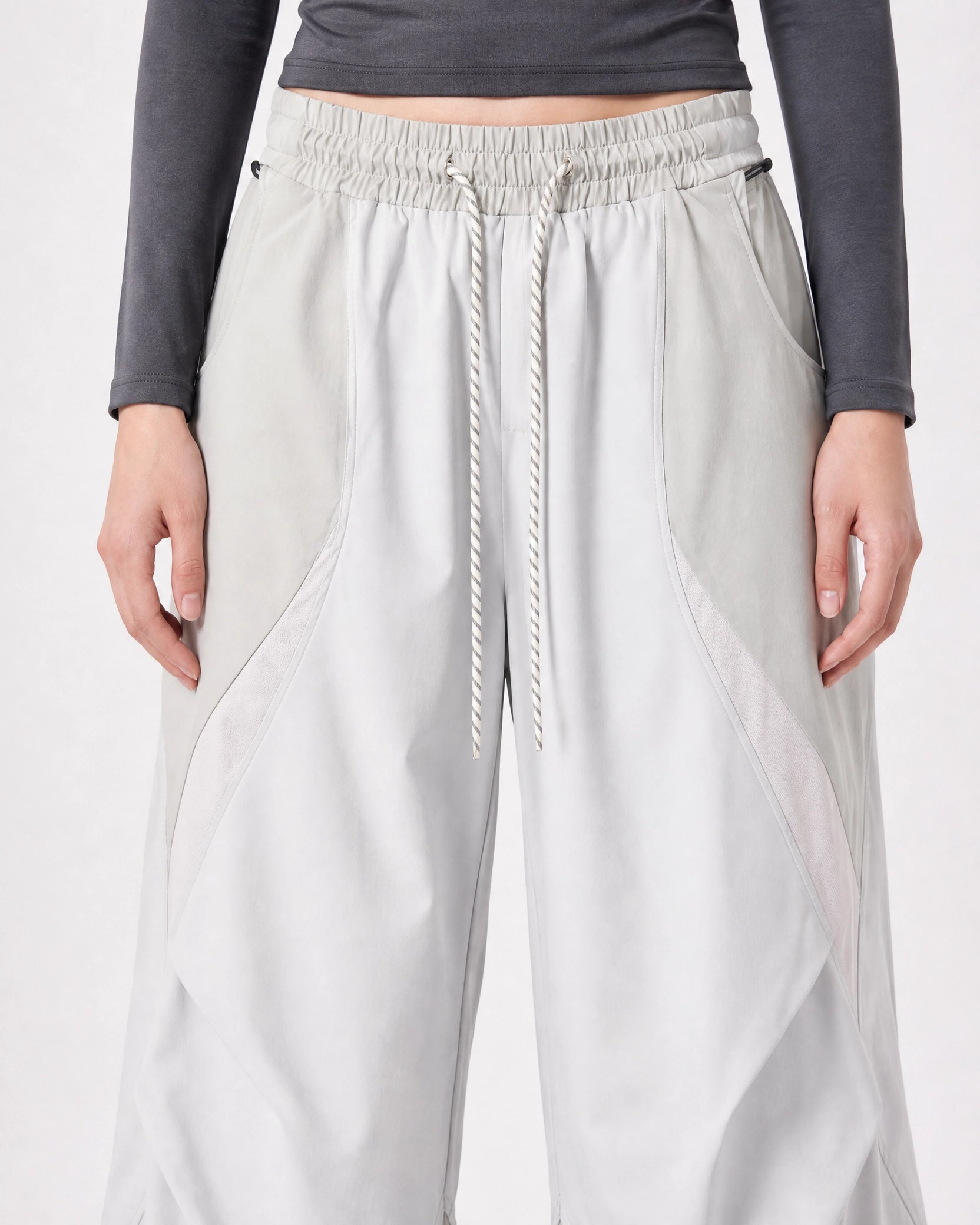 Pact wide-leg techwear cargo trousers — Light Grey # Colour_Light Grey