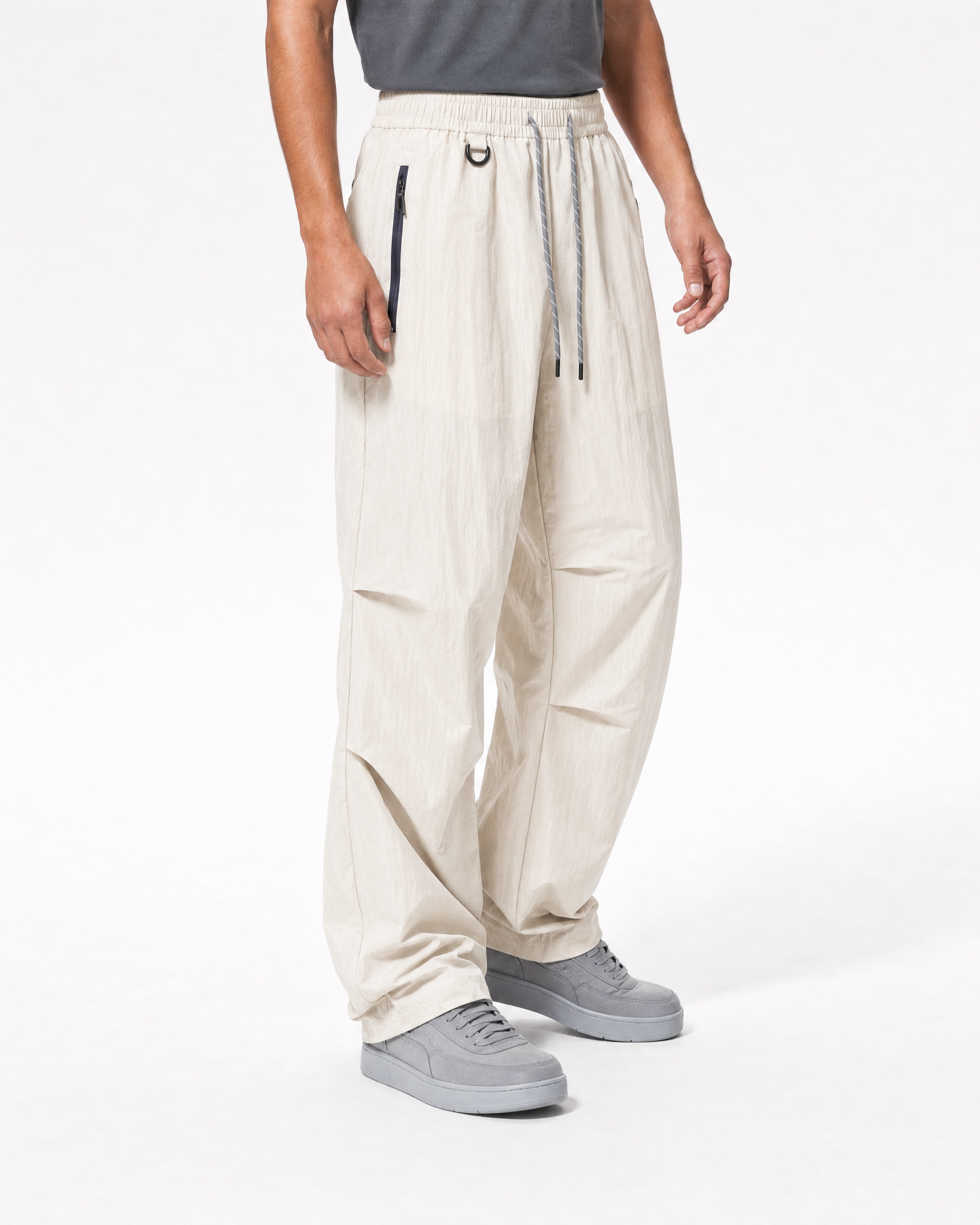Women's water-repellent hiking trousers in khaki, three-quarter side # Colour_Khaki