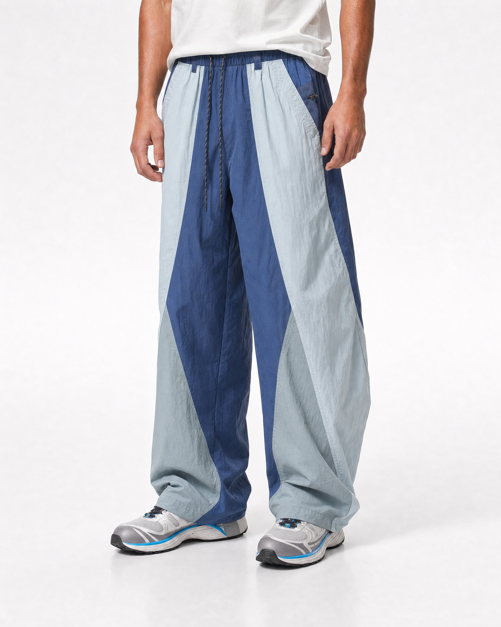 Pact wide-leg techwear cargo trousers — Blue # Colour_Blue