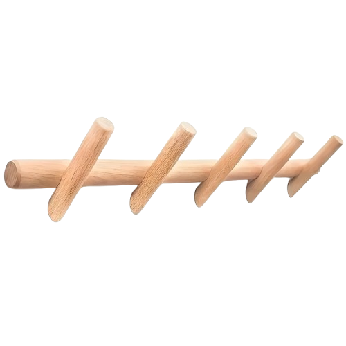 Solid Oak Wall Coat Rack