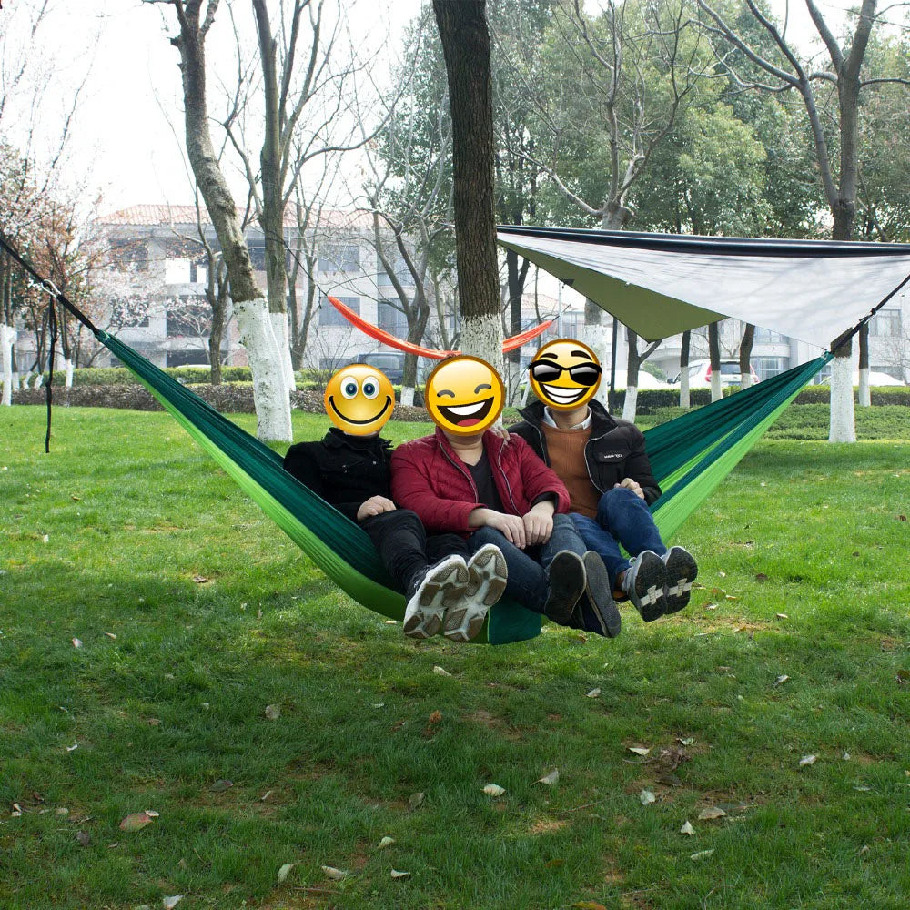 Portable Nylon Parachute Fabric Single and Double Size Outdoor Camping Hiking Garden Hammock | Green – Single,Army Green – Single,Blue/Pink – Single,Orange/Grey – Single,Blue – Single,Brown/Green – Double (2),Brown/Green – Single,Brown/Green – Double,Green – Double,Orange/Grey – Double,Blue – Double,Blue/Pink – Double