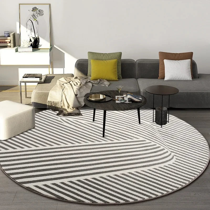 Bedroom Rugs round Minimalist Home Decor Plush Carpet Luxury Nordic Carpets for Living Room Large Area Non-Slip Cloakroom Rug | Lines / 60 cm (23.62 in),Lines / 80 cm (31.5 in),Lines / 100 cm (39.37 in),Lines / 120 cm (47.24 in),Lines / 140 cm (55.12 in),Lines / 160 cm (62.99 in),Lines / 180 cm (70.87 in),Lines / 200 cm (78.74 in),Sunburst / 60 cm (23.62 in),Sunburst / 80 cm (31.5 in),Sunburst / 100 cm (39.37 in),Sunburst / 120 cm (47.24 in),Sunburst / 140 cm (55.12 in)