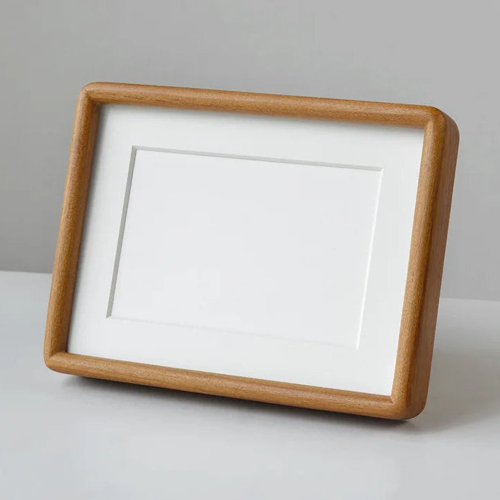 Solid Walnut Mortise and Tenon Corner round Photo Frame Premium Hardwood Wedding Dress Picture Frame Wooden Display Frame