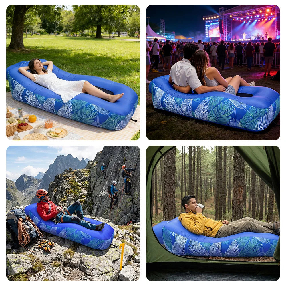Inflatable Air Lounger Sofa – Foldable Couch for Camping, Beach & Picnics
