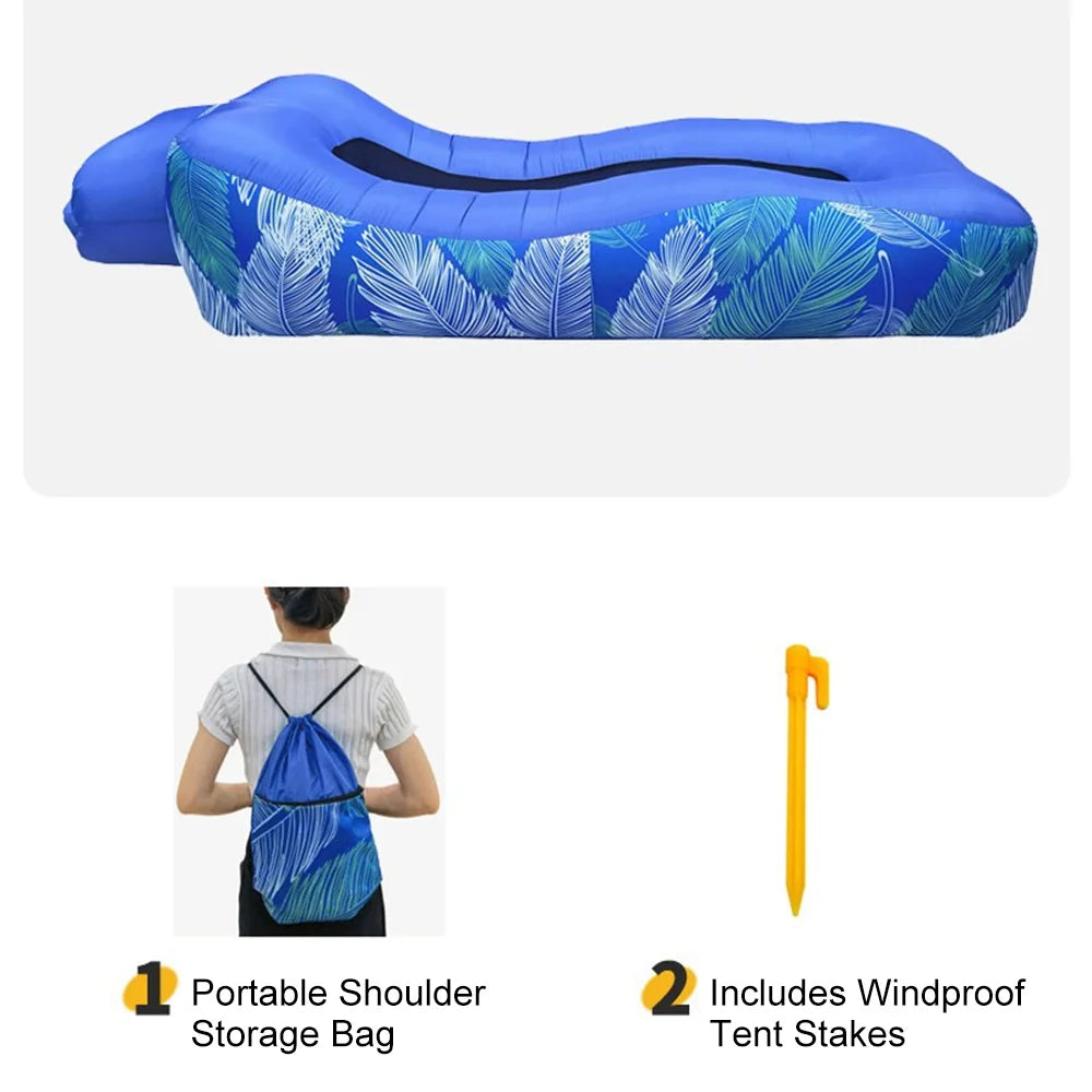 Inflatable Air Lounger Sofa – Foldable Couch for Camping, Beach & Picnics