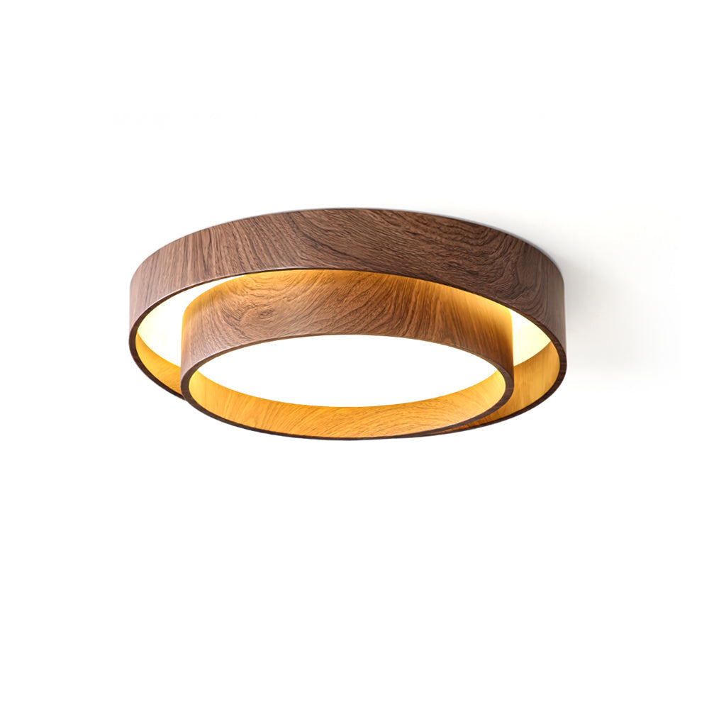 Arden | LED Ceiling Light Fixture with Walnut Finish & Dimmable Feature | Modern Flush Ceiling Lights for Ambient Illumination 1