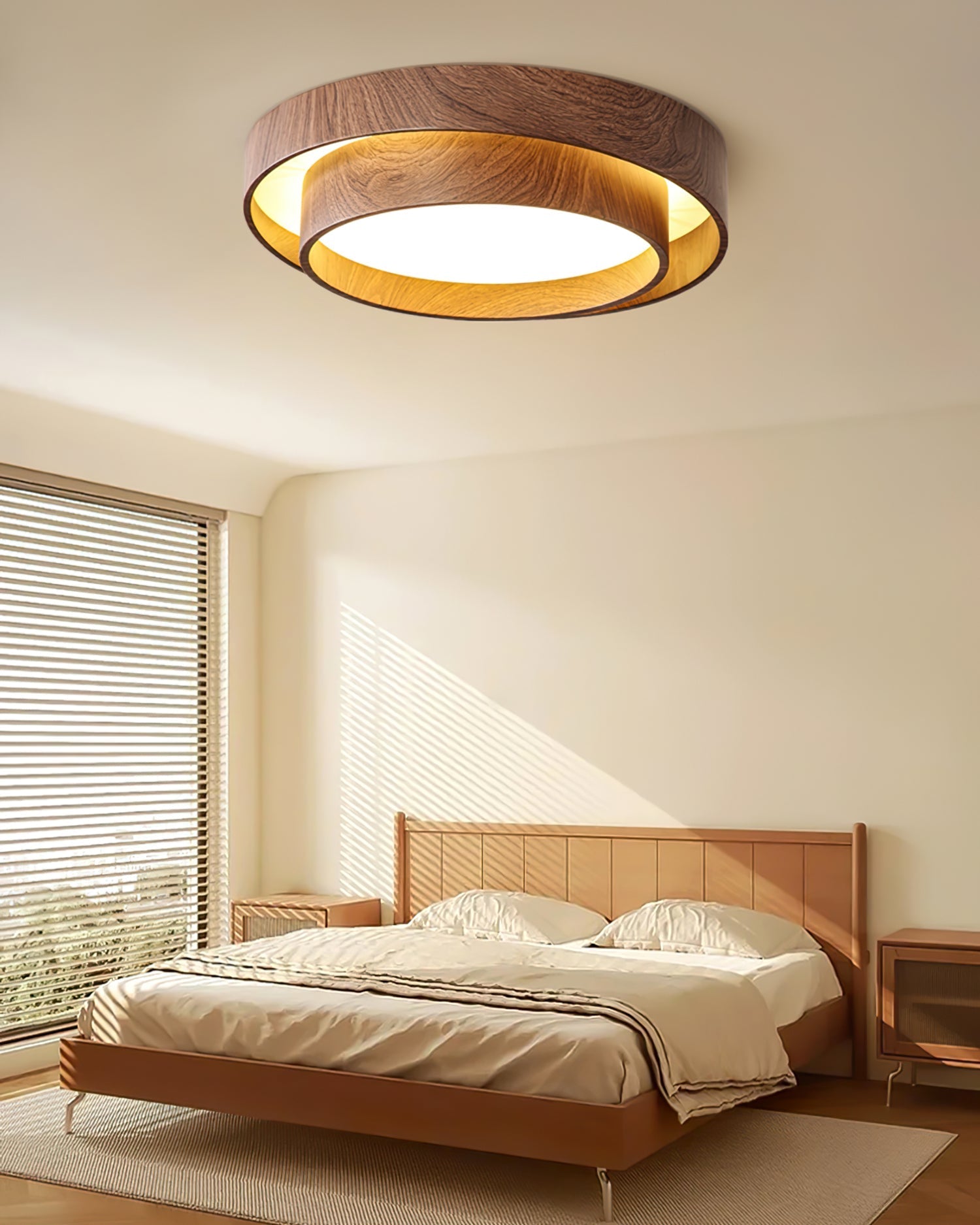 Arden | LED Ceiling Light Fixture with Walnut Finish & Dimmable Feature | Modern Flush Ceiling Lights for Ambient Illumination 8