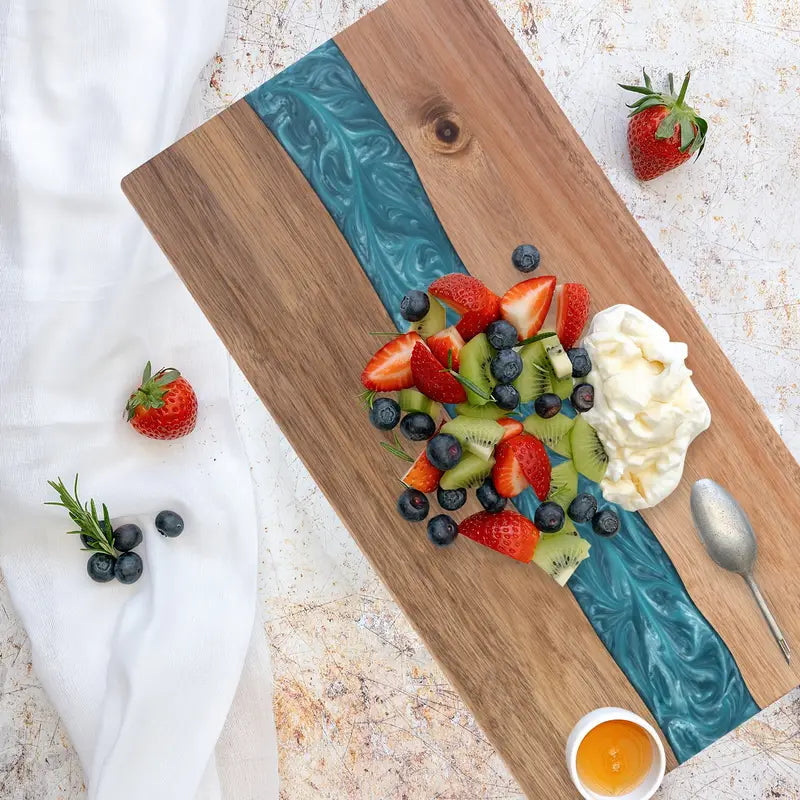 Artisan River | Acacia Wood Cutting Board with Unique Resin Inlay | Stylish Charcuterie Board for Entertaining 1 | da1780333007301600048