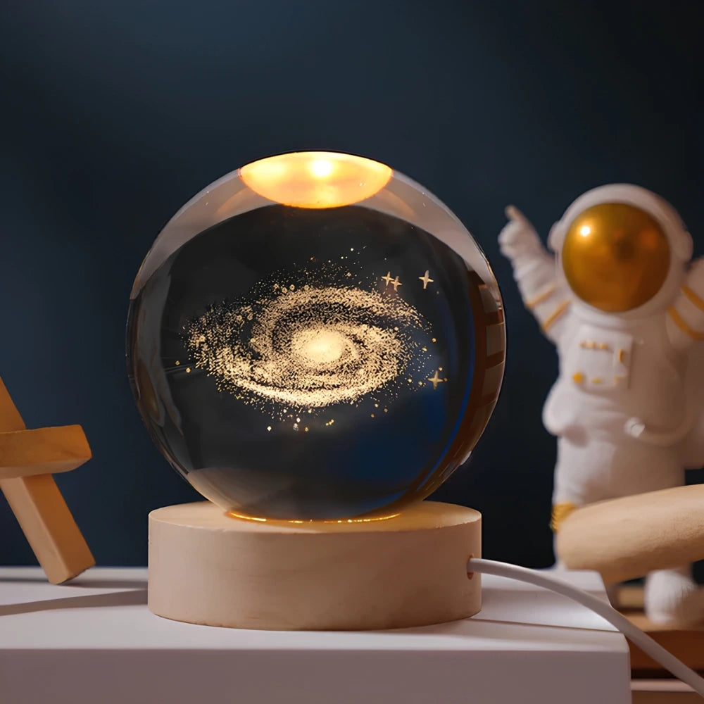 Celestial Charm | LED Night Light Crystal Ball with 3D Engraving | Magical Home Decor for Stargazing Enthusiasts 0