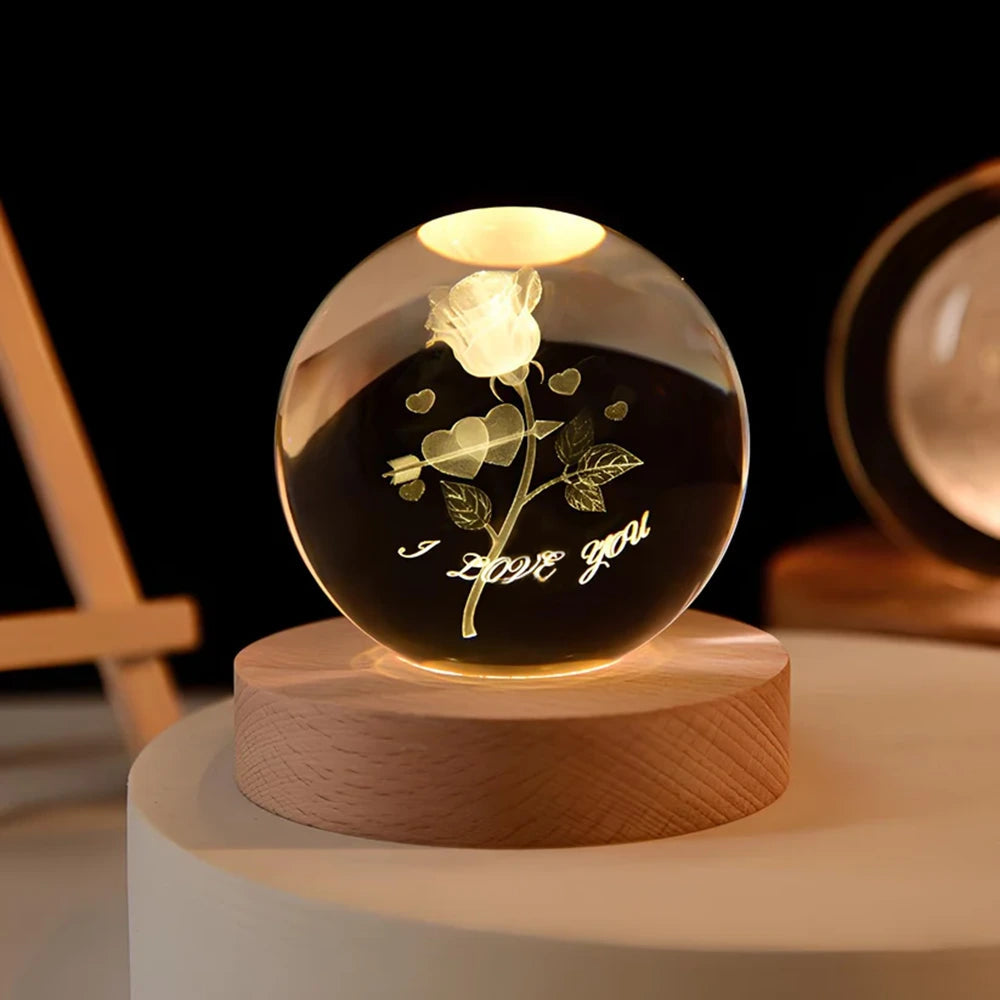 Celestial Charm | LED Night Light Crystal Ball with 3D Engraving | Magical Home Decor for Stargazing Enthusiasts 19